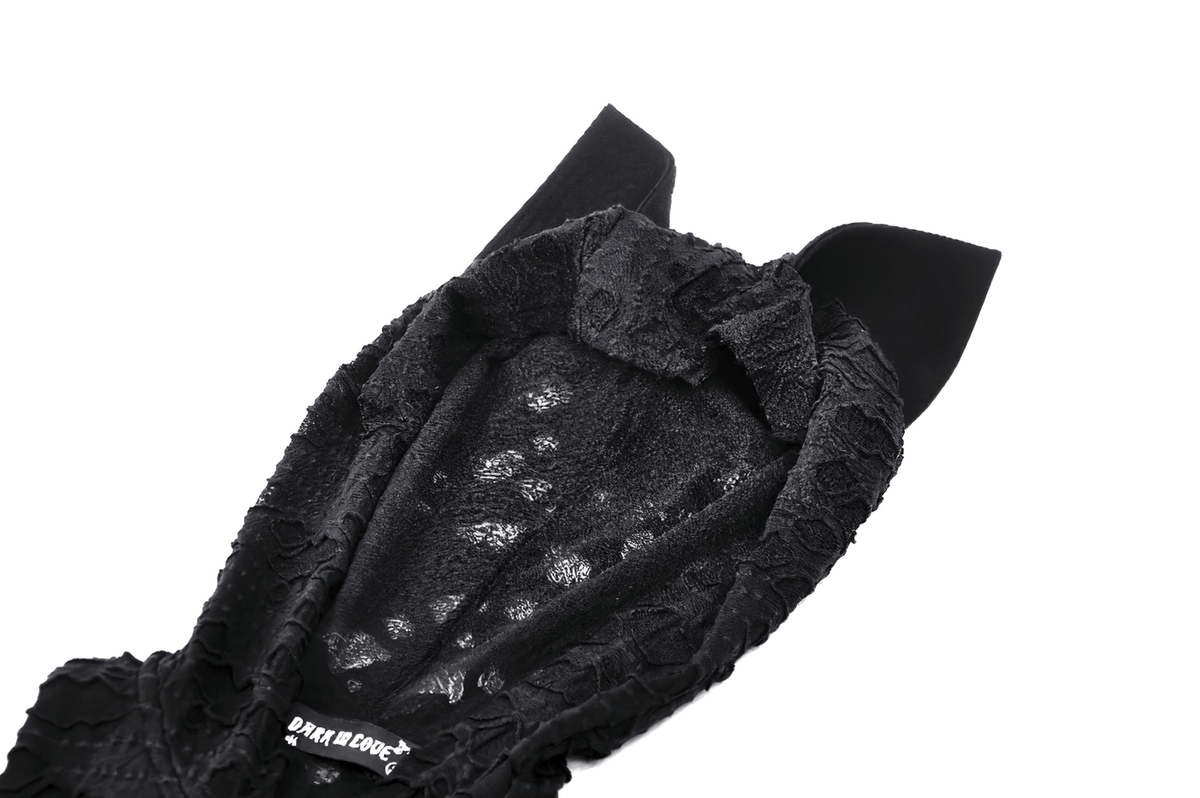 Punk Lace Zip-Up Mini Dress with Hood and Cat Ear - image 7