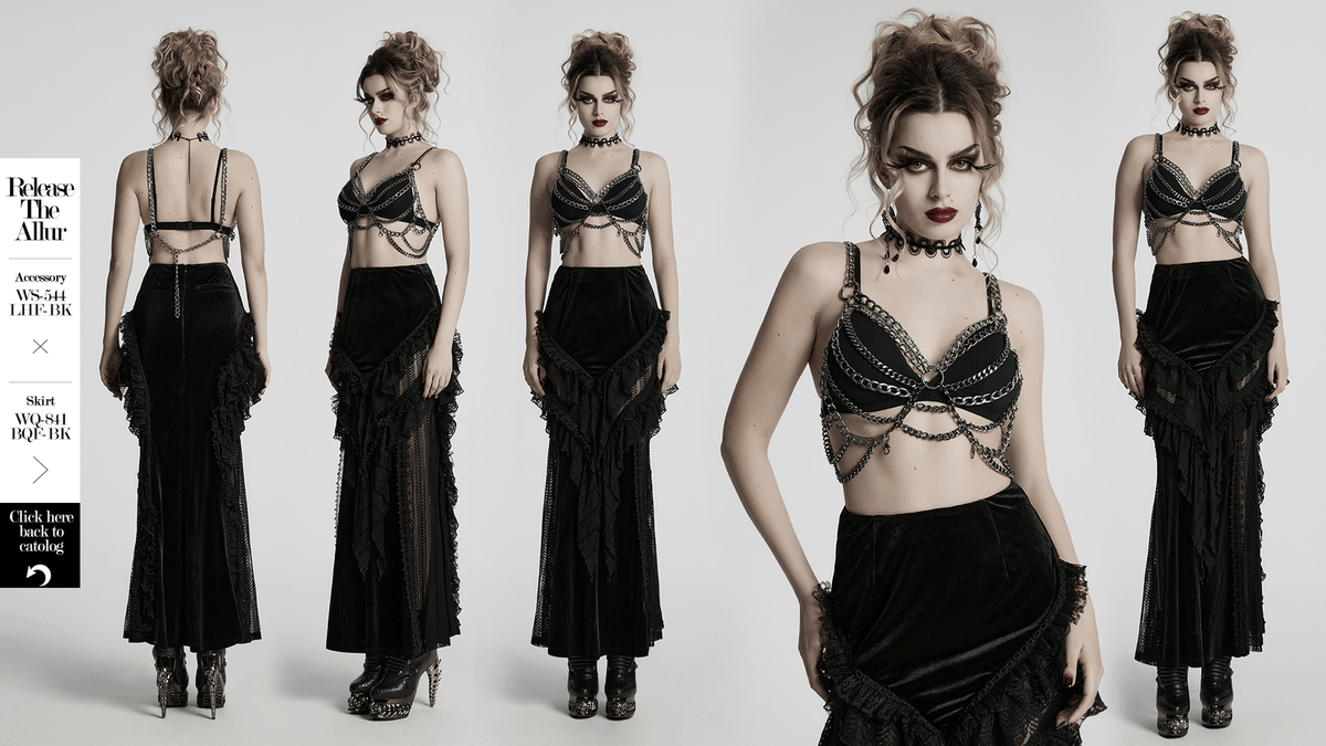 Punk Metal Chain Body Harness Dress with Adjustable Chains - image 19