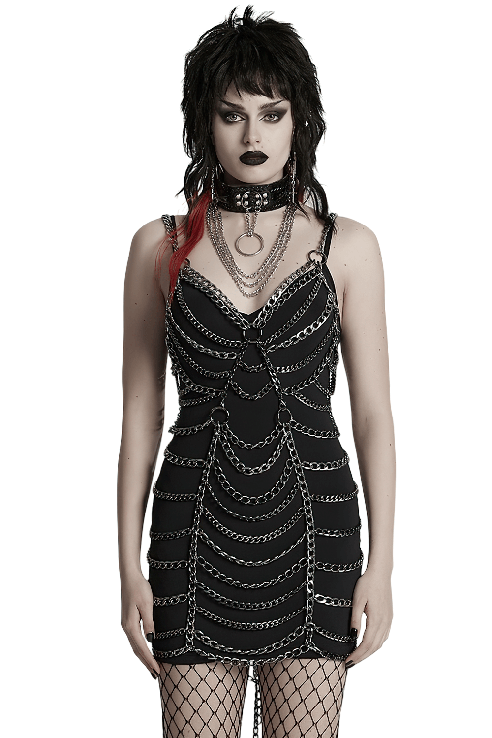 Punk Metal Chain Body Harness Dress with Adjustable Chains - image 12