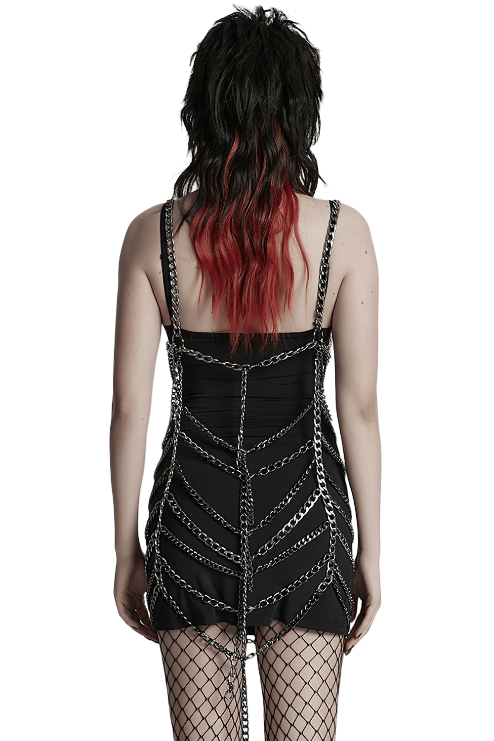 Punk Metal Chain Body Harness Dress with Adjustable Chains - image 2