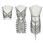 Punk Metal Chain Body Harness Dress with Adjustable Chains - image 3