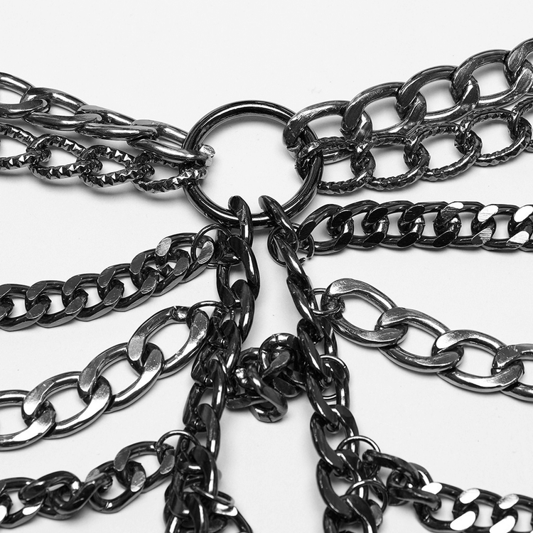 Punk Metal Chain Body Harness Dress with Adjustable Chains - image 9