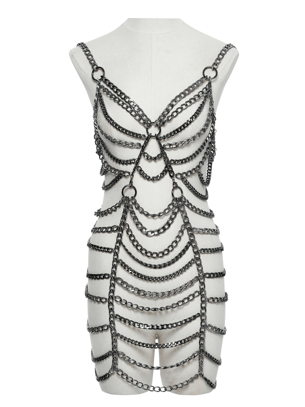 Punk Metal Chain Body Harness Dress with Adjustable Chains - image 4
