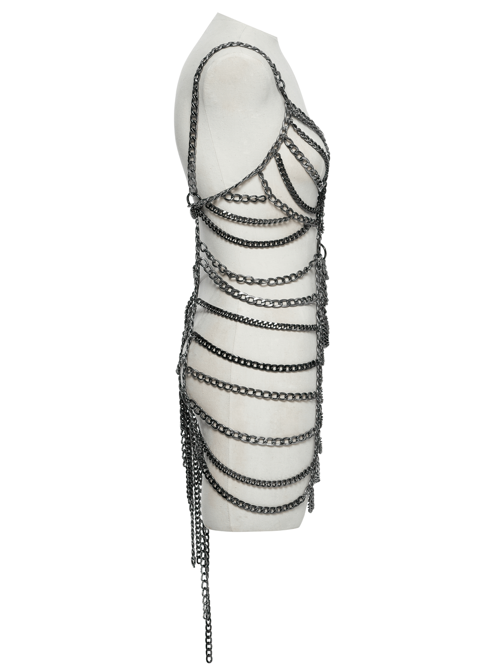 Punk Metal Chain Body Harness Dress with Adjustable Chains - image 5