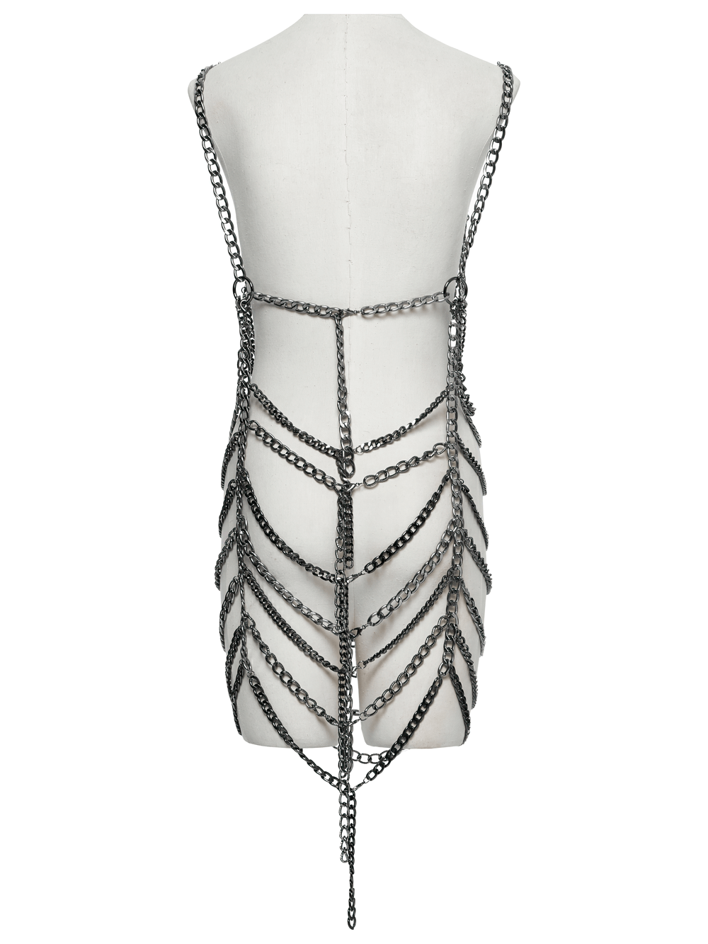Punk Metal Chain Body Harness Dress with Adjustable Chains - image 6