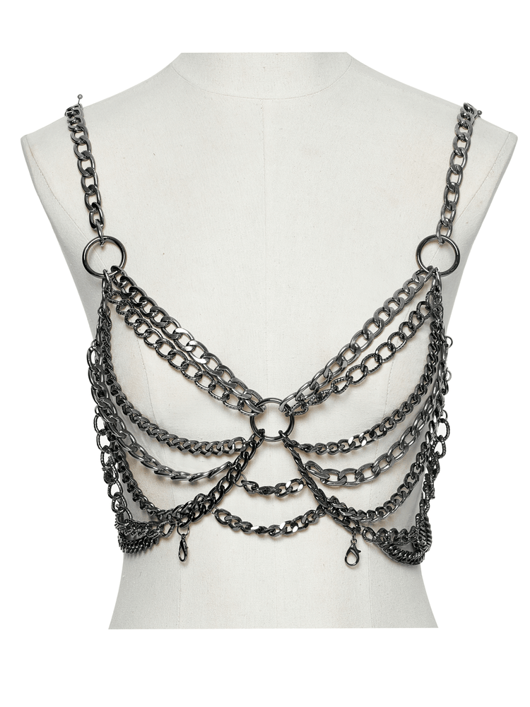 Punk Metal Chain Body Harness Dress with Adjustable Chains - image 7