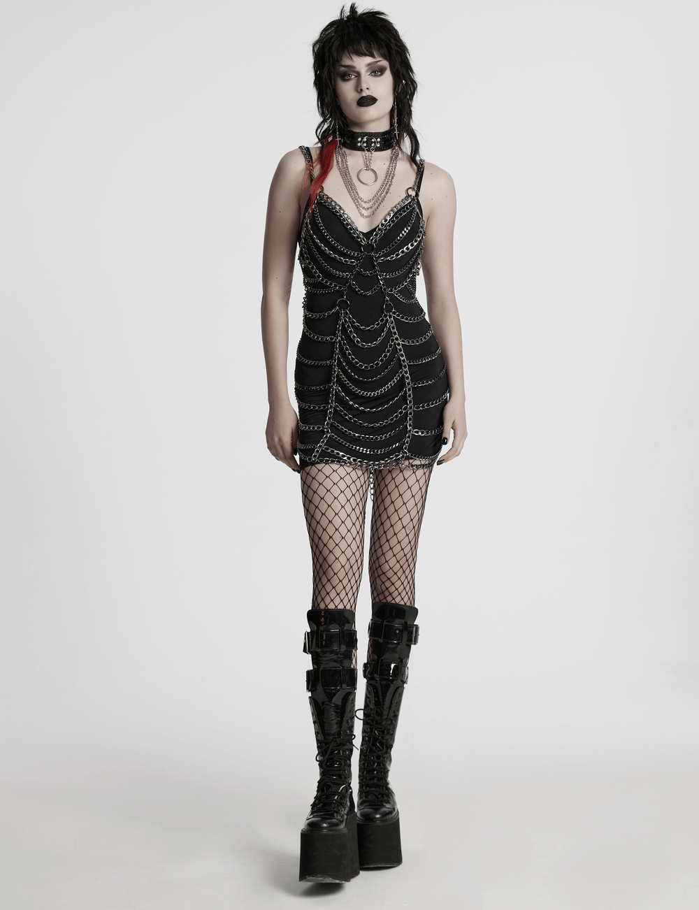 Punk Metal Chain Body Harness Dress with Adjustable Chains - image 13