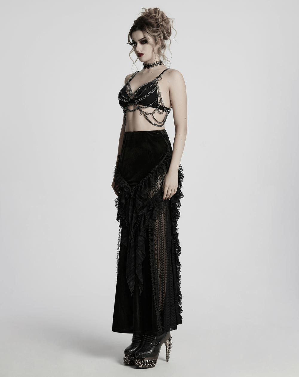 Punk Metal Chain Body Harness Dress with Adjustable Chains - image 16