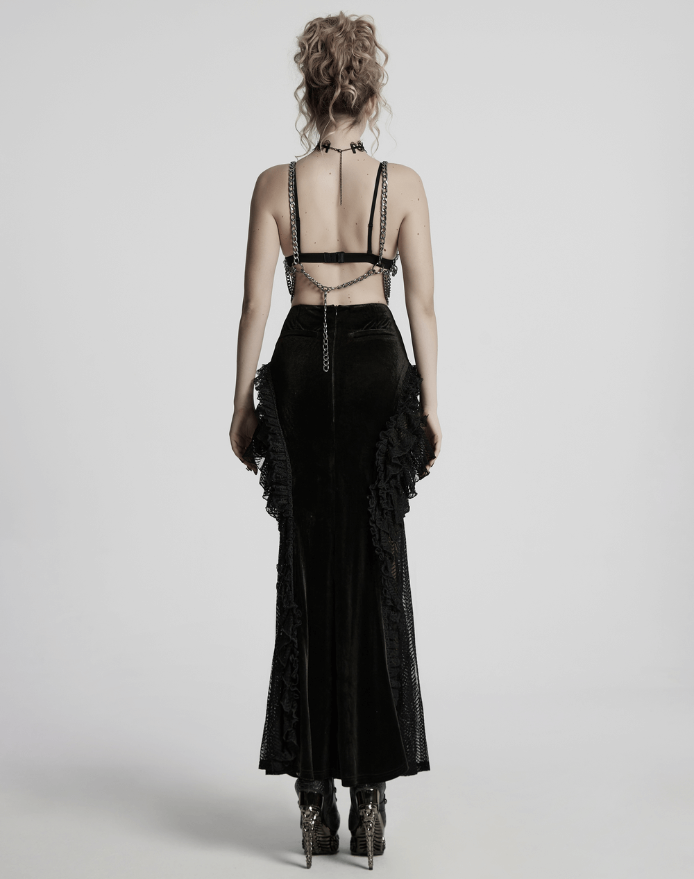 Punk Metal Chain Body Harness Dress with Adjustable Chains - image 17