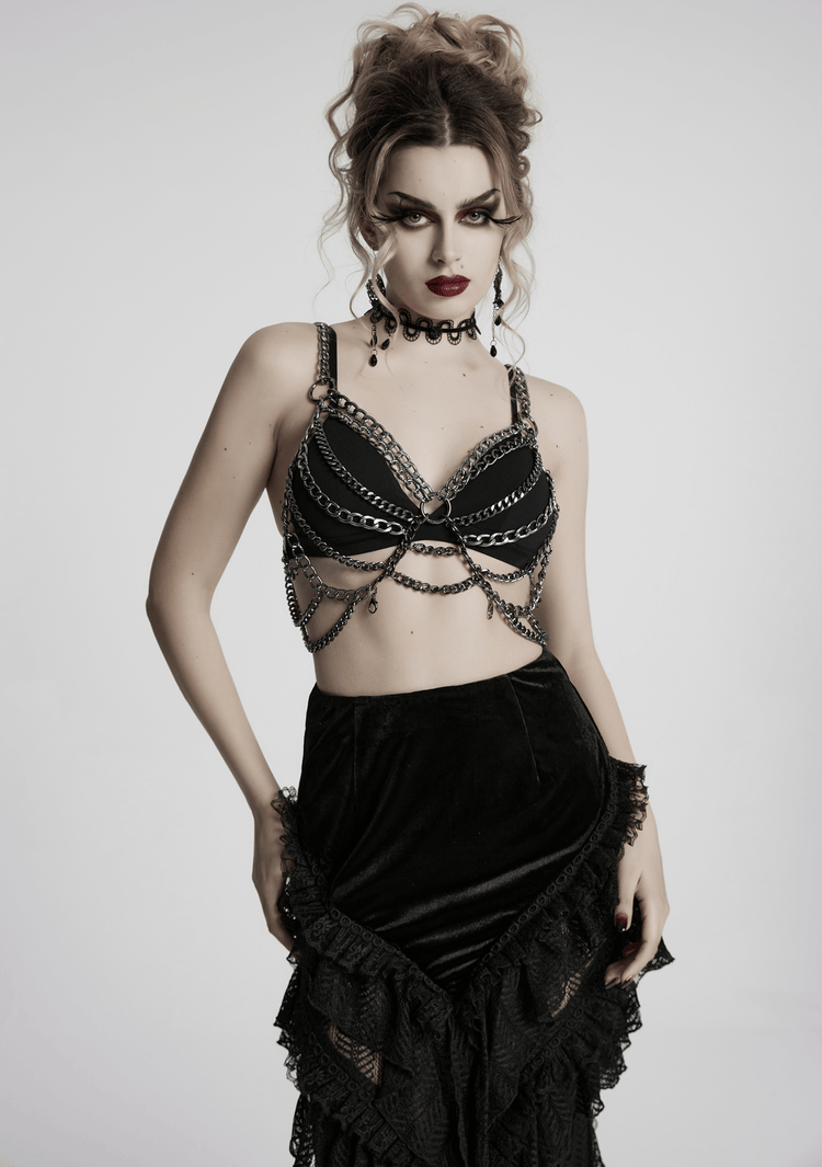 Punk Metal Chain Body Harness Dress with Adjustable Chains - image 14