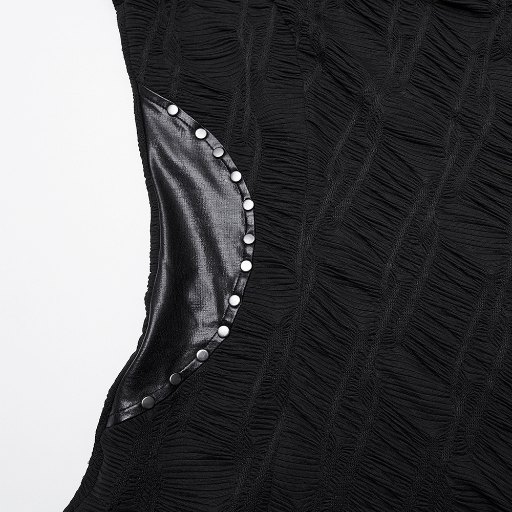Punk Off-the-Shoulder Bodycon Dress with Metal Eyelets - image 8