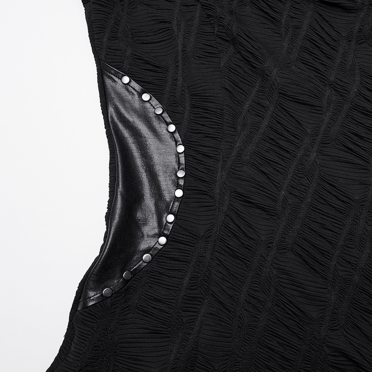 Punk Off-the-Shoulder Bodycon Dress with Metal Eyelets - image 8