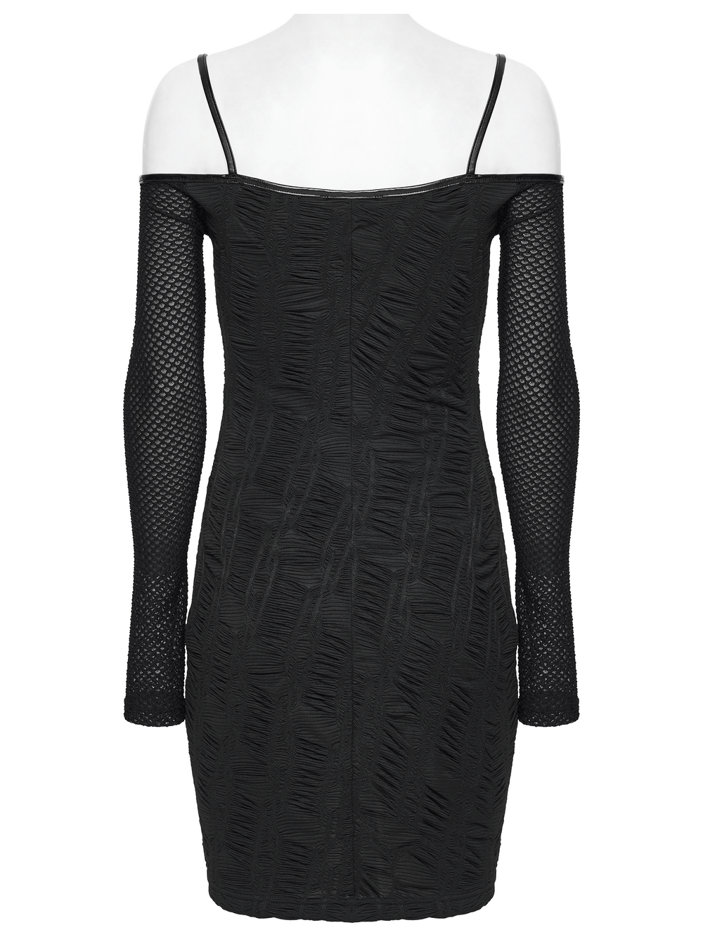 Punk Off-the-Shoulder Bodycon Dress with Metal Eyelets - image 6