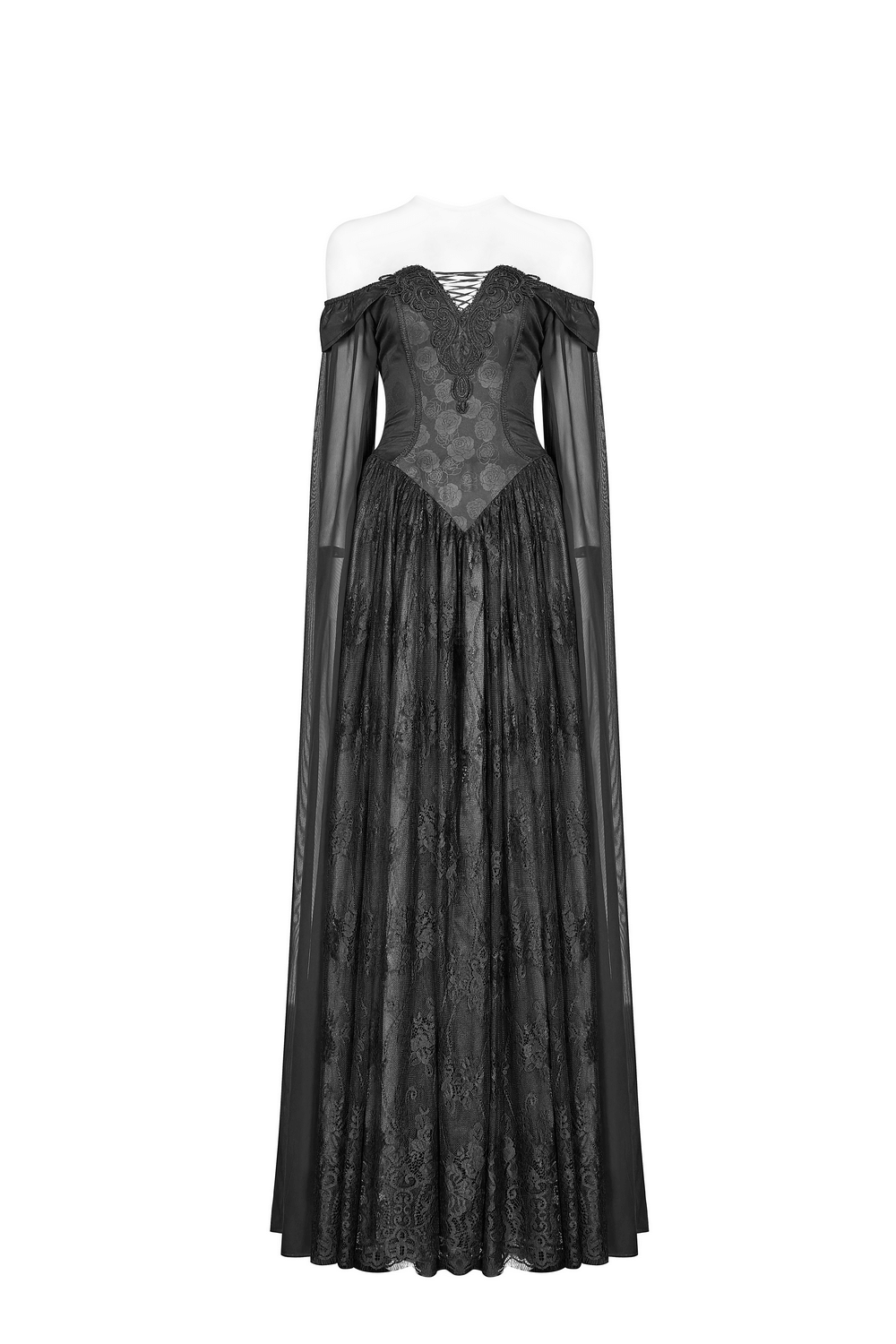 Punk Rave Celestia Gothic Victorian Lace Long Dress - image 4