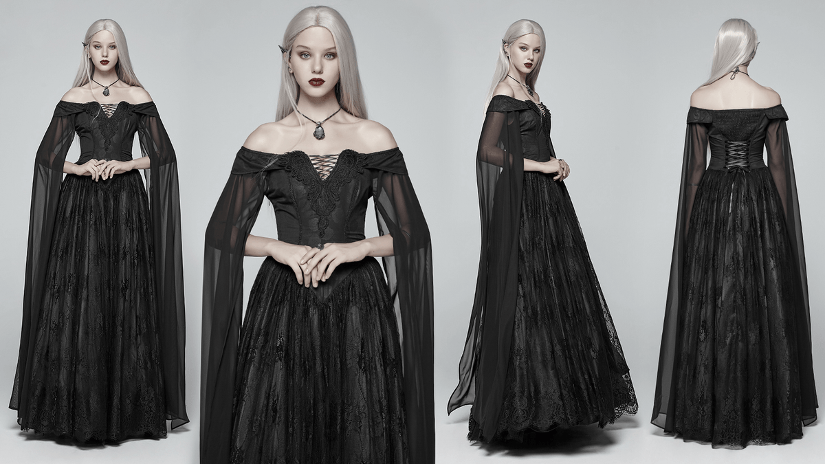 Punk Rave Celestia Gothic Victorian Lace Long Dress - image 13