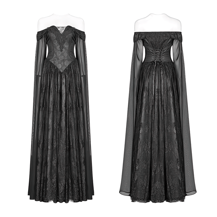 Punk Rave Celestia Gothic Victorian Lace Long Dress - image 3