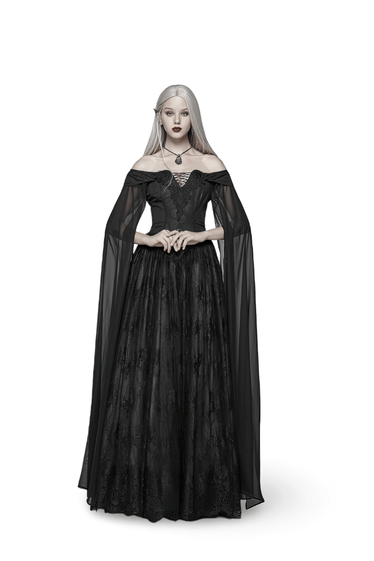 Punk Rave Celestia Gothic Victorian Lace Long Dress - image 1