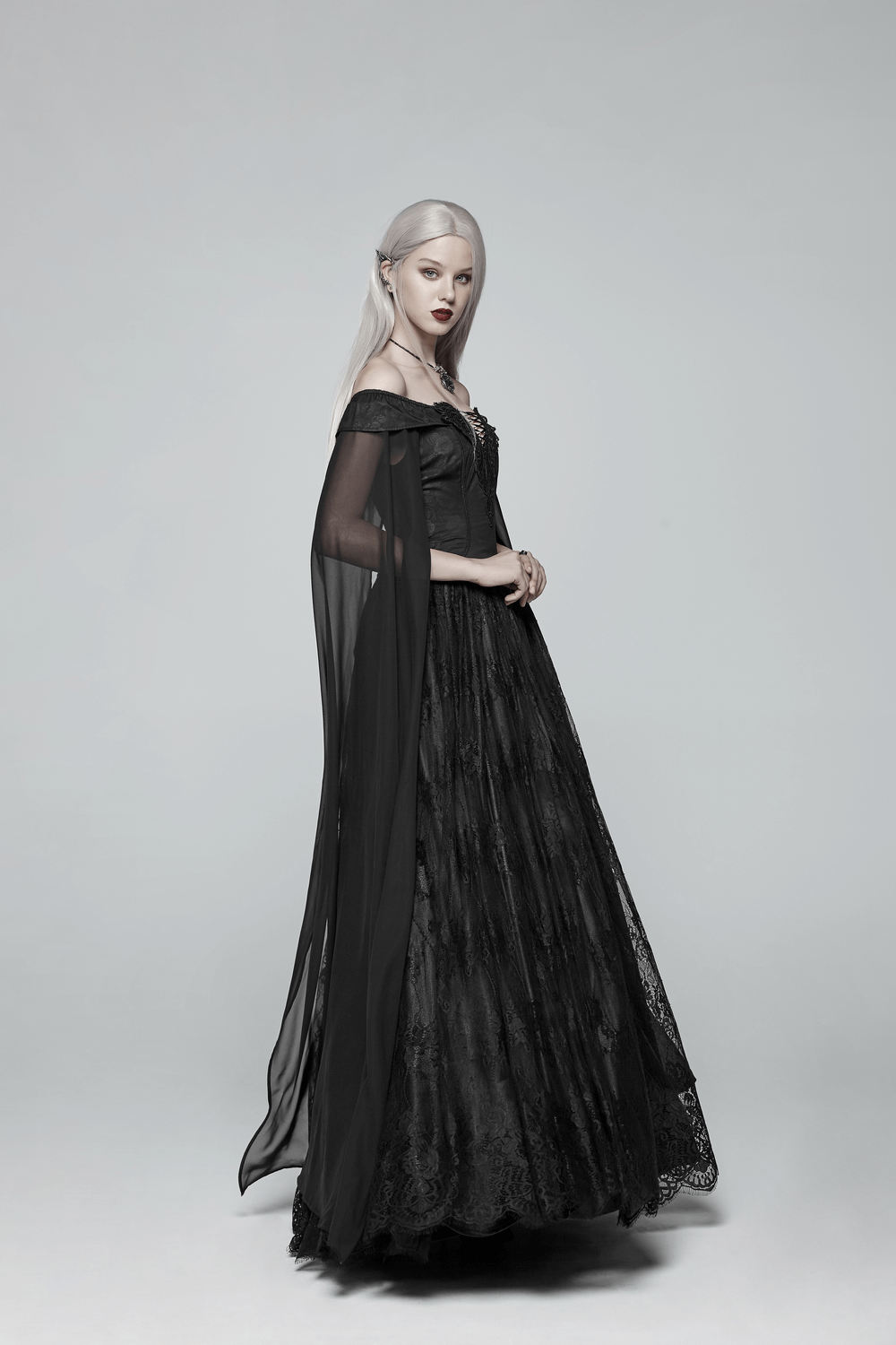 Punk Rave Celestia Gothic Victorian Lace Long Dress - image 11