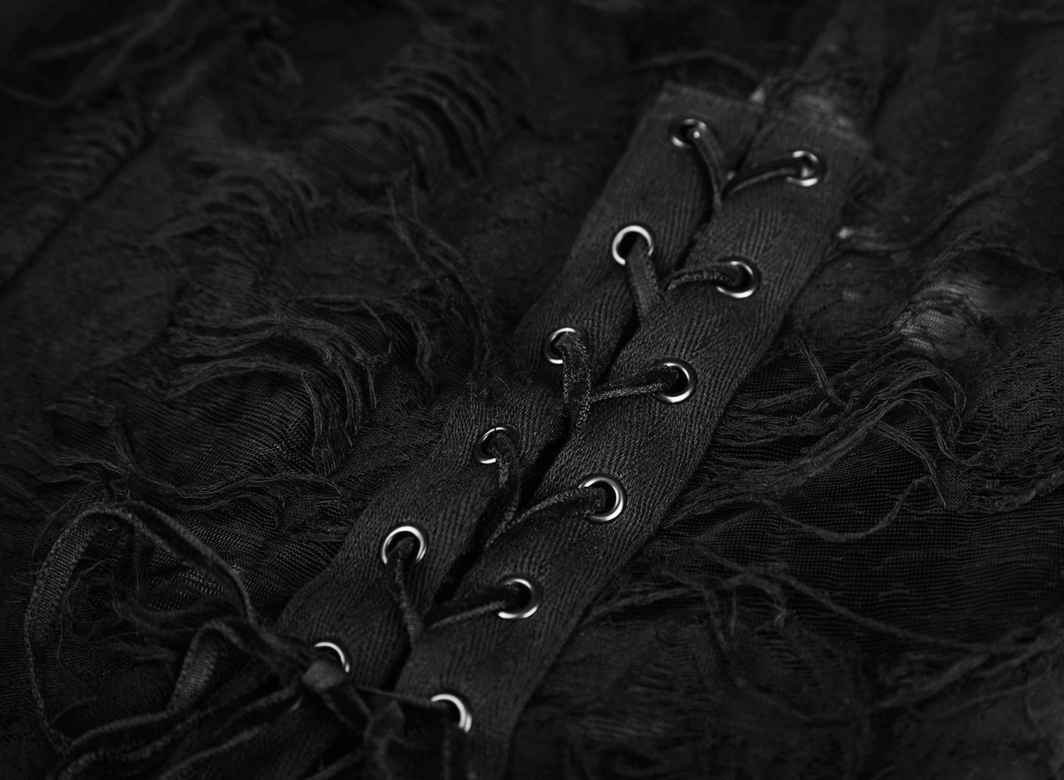 Punk Rave Gothic Lace Rope Dress - Black Witch - image 9