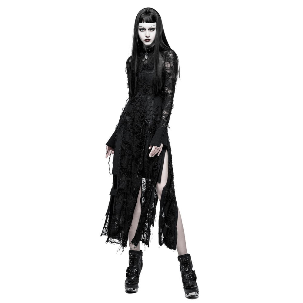 Punk Rave Gothic Lace Rope Dress - Black Witch - image 1