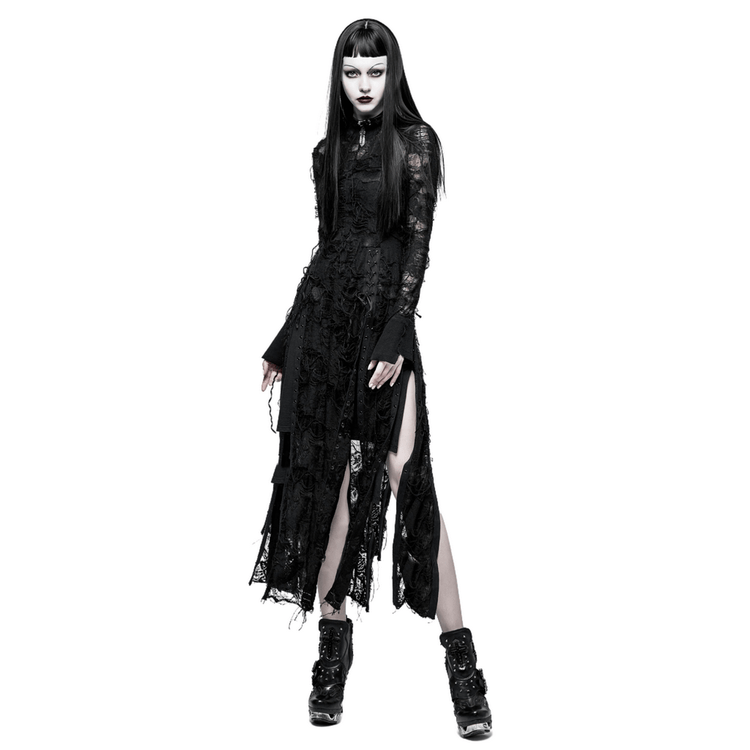 Punk Rave Gothic Lace Rope Dress - Black Witch - image 1