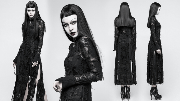 Punk Rave Gothic Lace Rope Dress - Black Witch - image 13