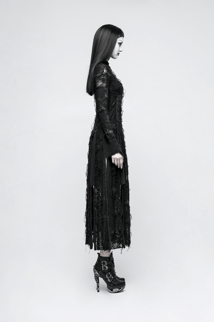 Punk Rave Gothic Lace Rope Dress - Black Witch - image 12