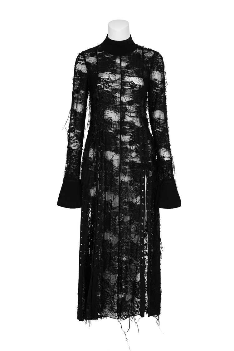 Punk Rave Gothic Lace Rope Dress - Black Witch - image 4