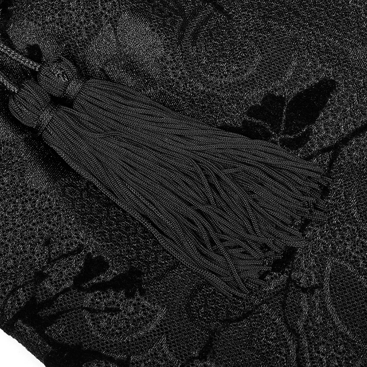 Punk Rave Gothic Lolita Flocking Lace Kimono Dress - image 9