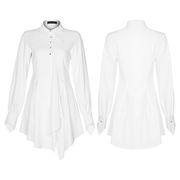 Punk Rave Gothic White Swallowtail Shirt Dress - image 3