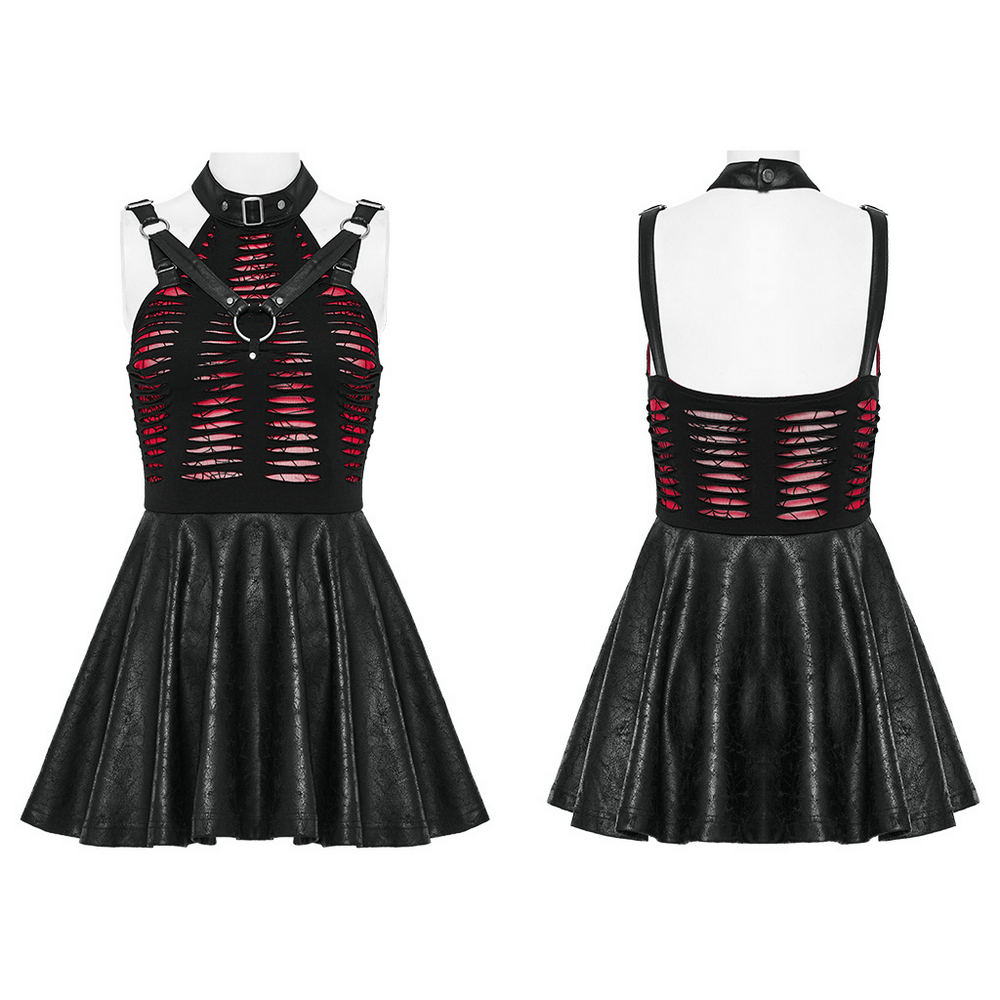 Punk Rave Spiderweb Mesh Cutout Gothic Mini Dress - image 3