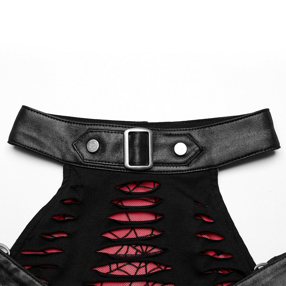 Punk Rave Spiderweb Mesh Cutout Gothic Mini Dress - image 7