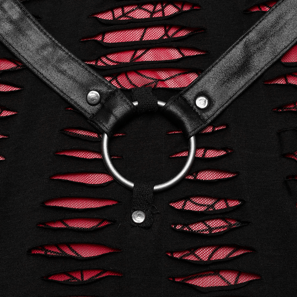 Punk Rave Spiderweb Mesh Cutout Gothic Mini Dress - image 8