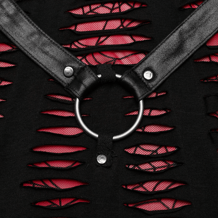 Punk Rave Spiderweb Mesh Cutout Gothic Mini Dress - image 8
