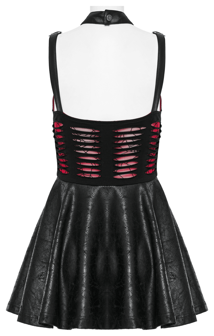 Punk Rave Spiderweb Mesh Cutout Gothic Mini Dress - image 6