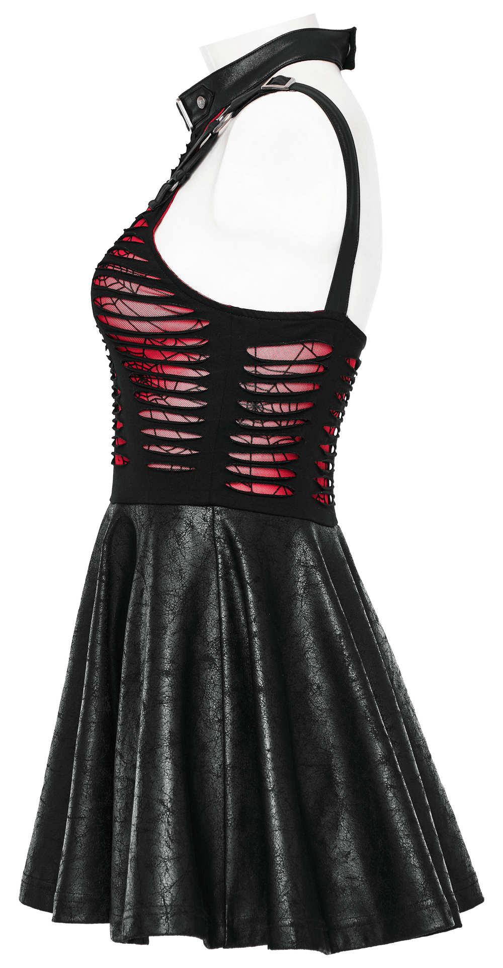 Punk Rave Spiderweb Mesh Cutout Gothic Mini Dress - image 5