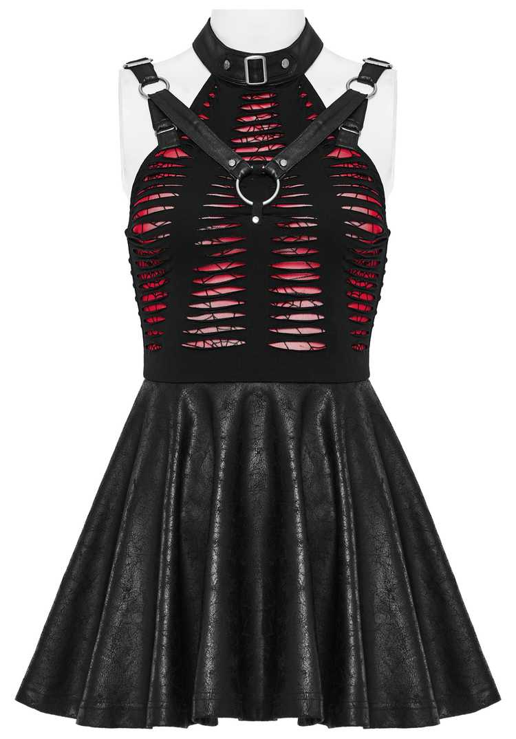 Punk Rave Spiderweb Mesh Cutout Gothic Mini Dress - image 4