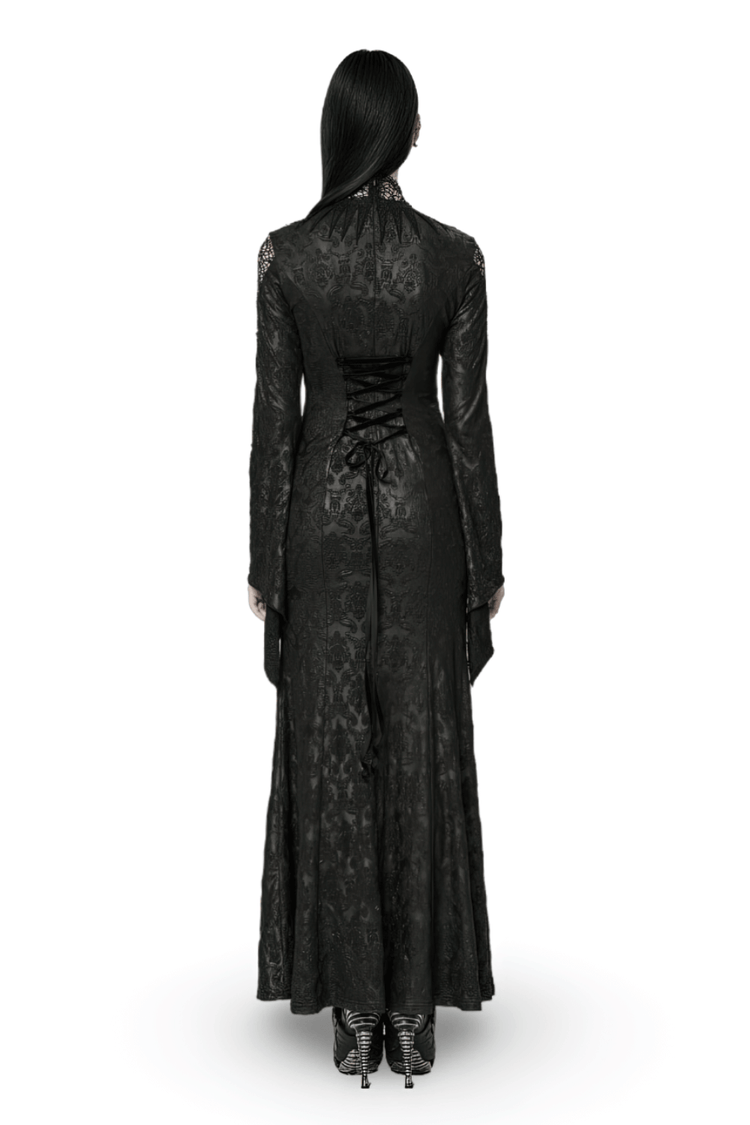 Punk Rave Vintage Dark Night Embossed Mesh Gown - image 2