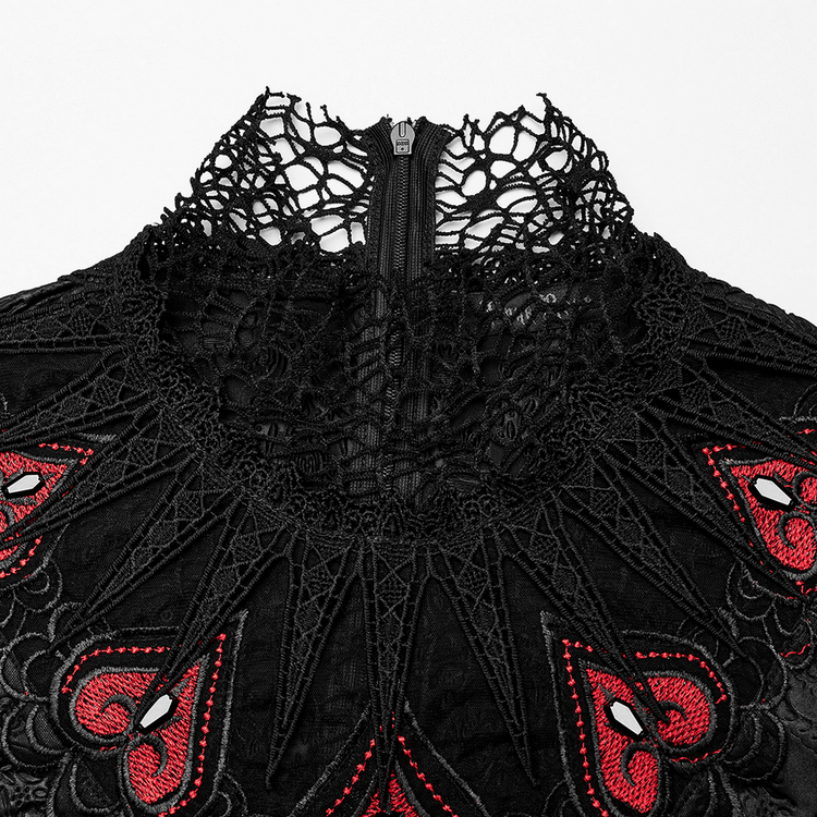 Punk Rave Vintage Dark Night Embossed Mesh Gown - image 8