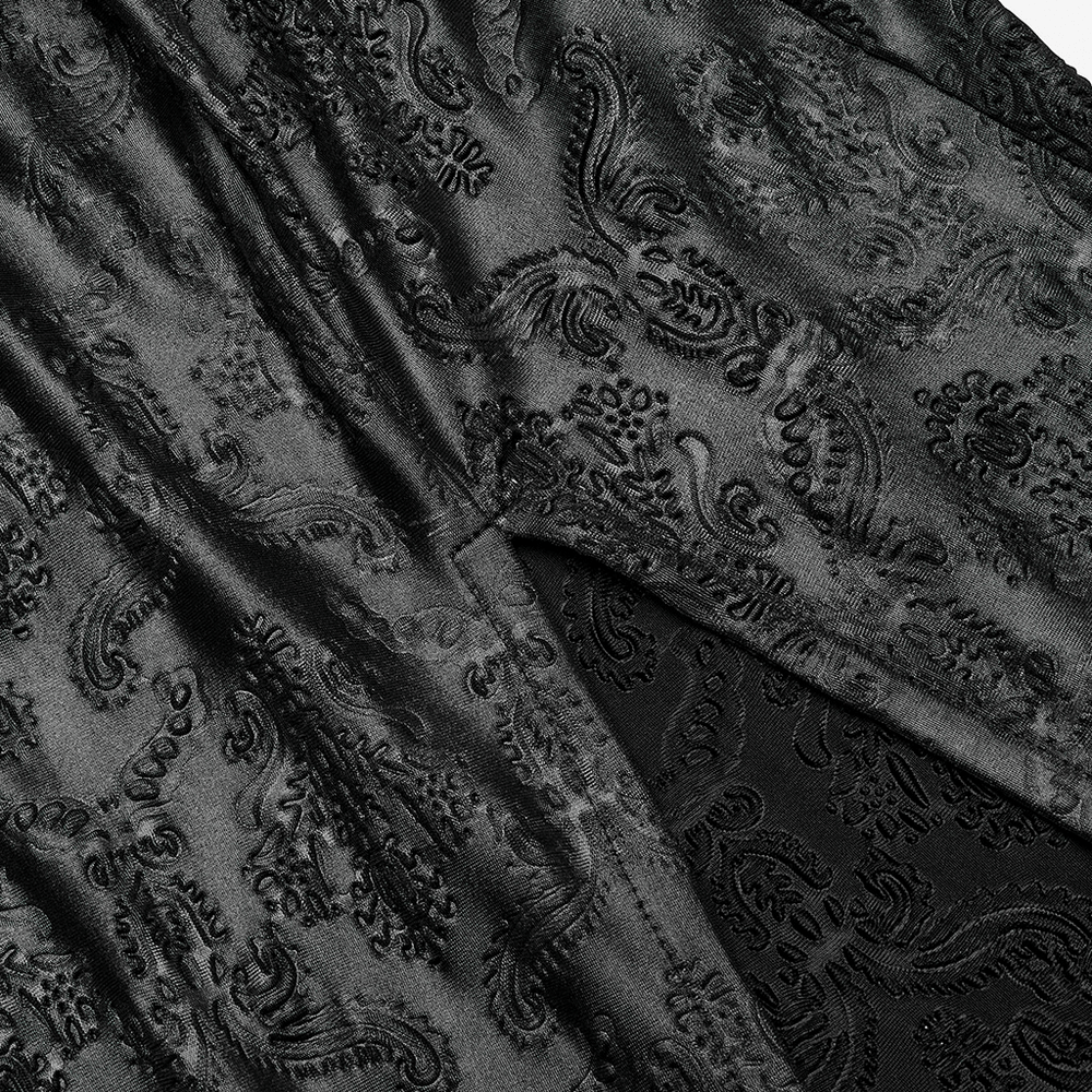 Punk Rave Vintage Dark Night Embossed Mesh Gown - image 9