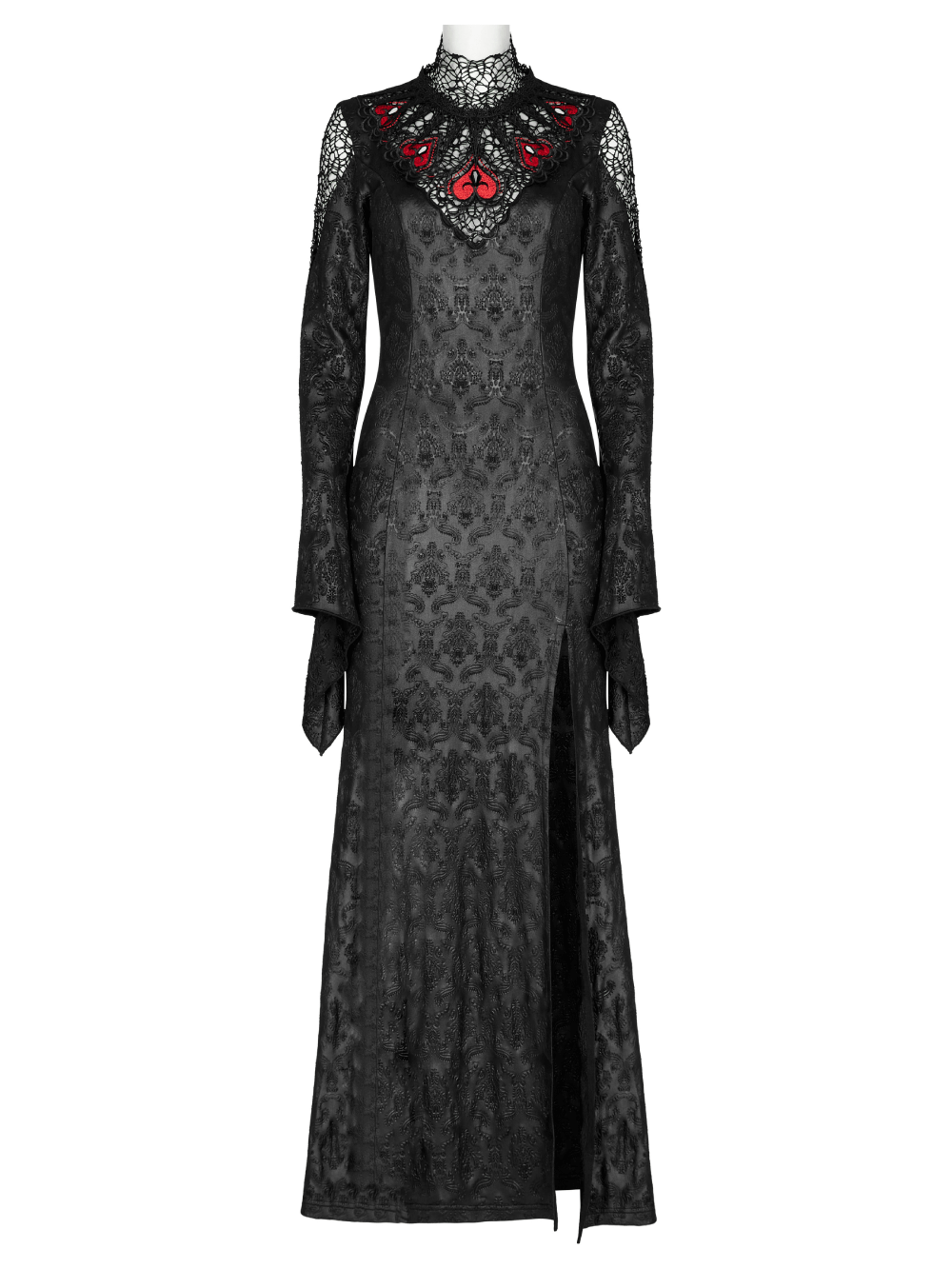 Punk Rave Vintage Dark Night Embossed Mesh Gown - image 4