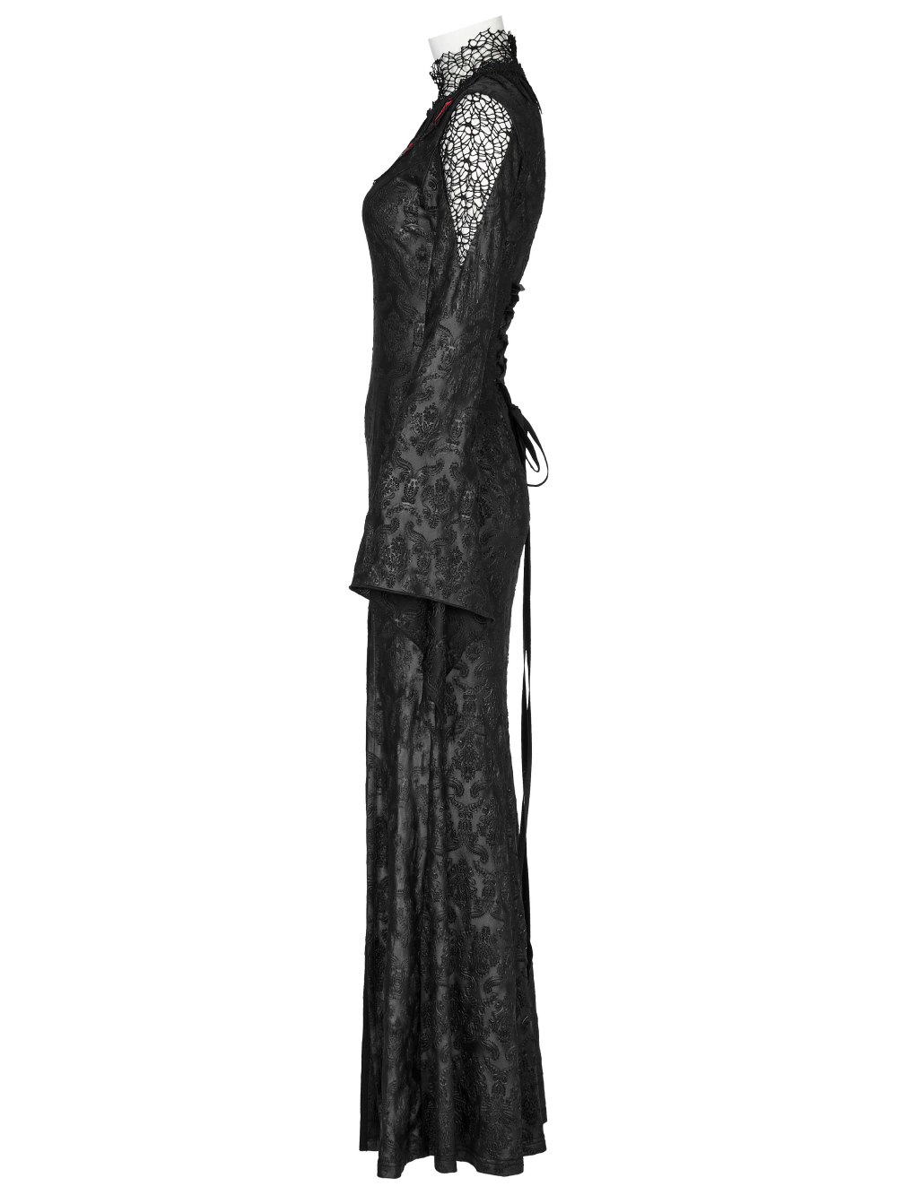 Punk Rave Vintage Dark Night Embossed Mesh Gown - image 5