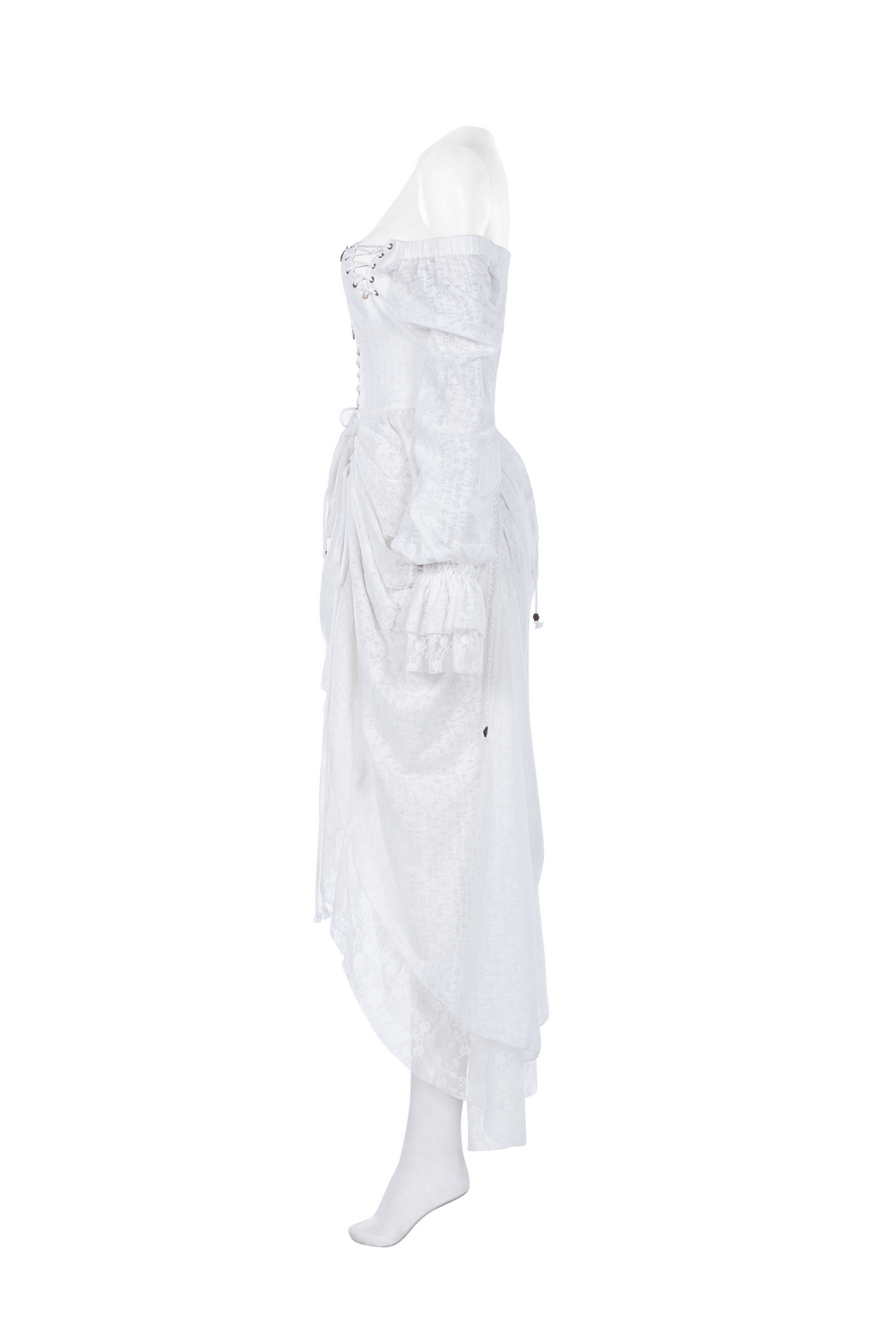Punk Rave White Gothic Lace Dress Steampunk Retro - image 6
