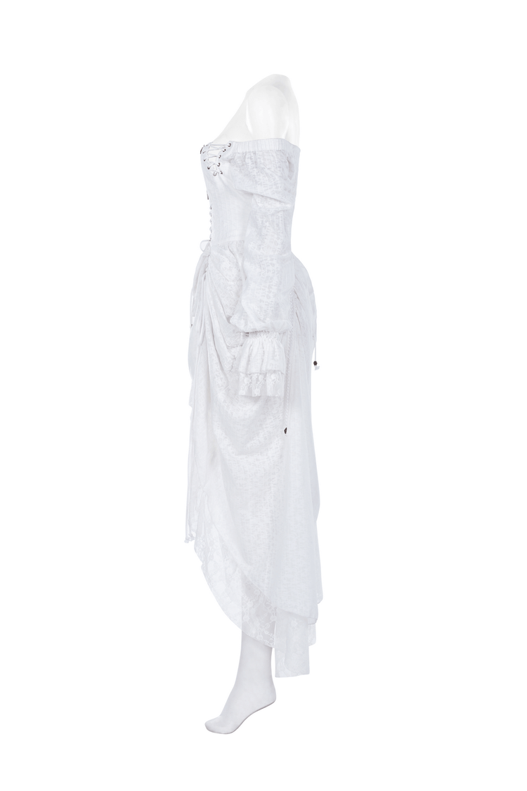 Punk Rave White Gothic Lace Dress Steampunk Retro - image 6