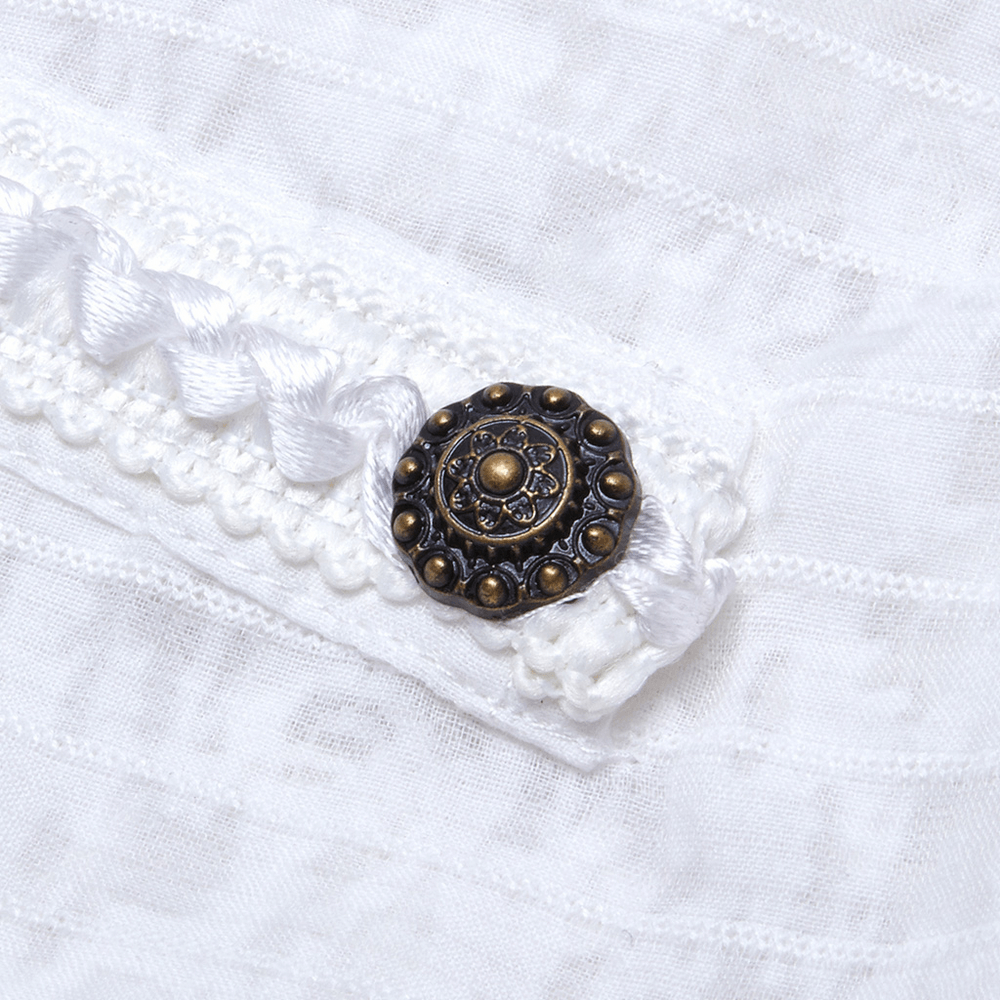Punk Rave White Gothic Lace Dress Steampunk Retro - image 9
