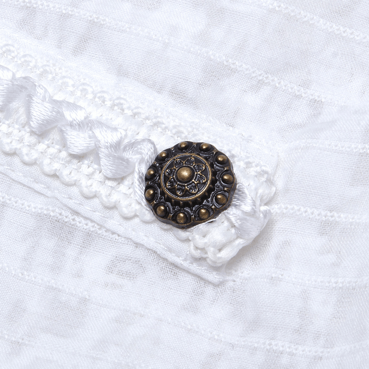 Punk Rave White Gothic Lace Dress Steampunk Retro - image 9
