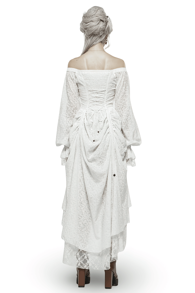 Punk Rave White Gothic Lace Dress Steampunk Retro - image 2