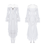 Punk Rave White Gothic Lace Dress Steampunk Retro - image 3