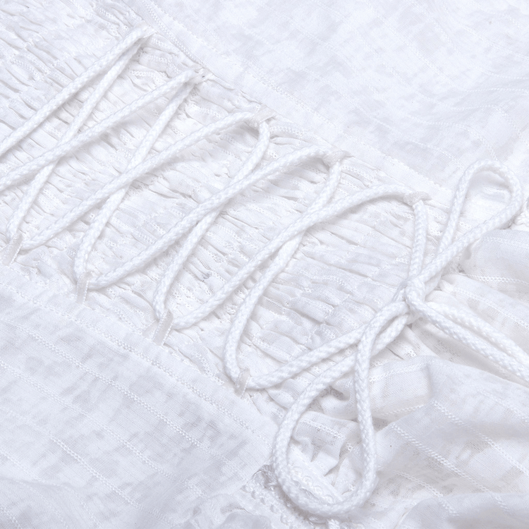 Punk Rave White Gothic Lace Dress Steampunk Retro - image 11