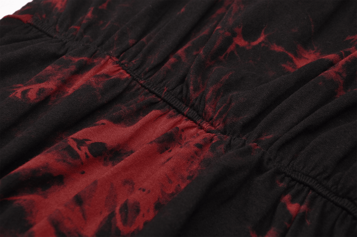 Punk Rock Red and Black Strap Asymmetrical Dress - image 8